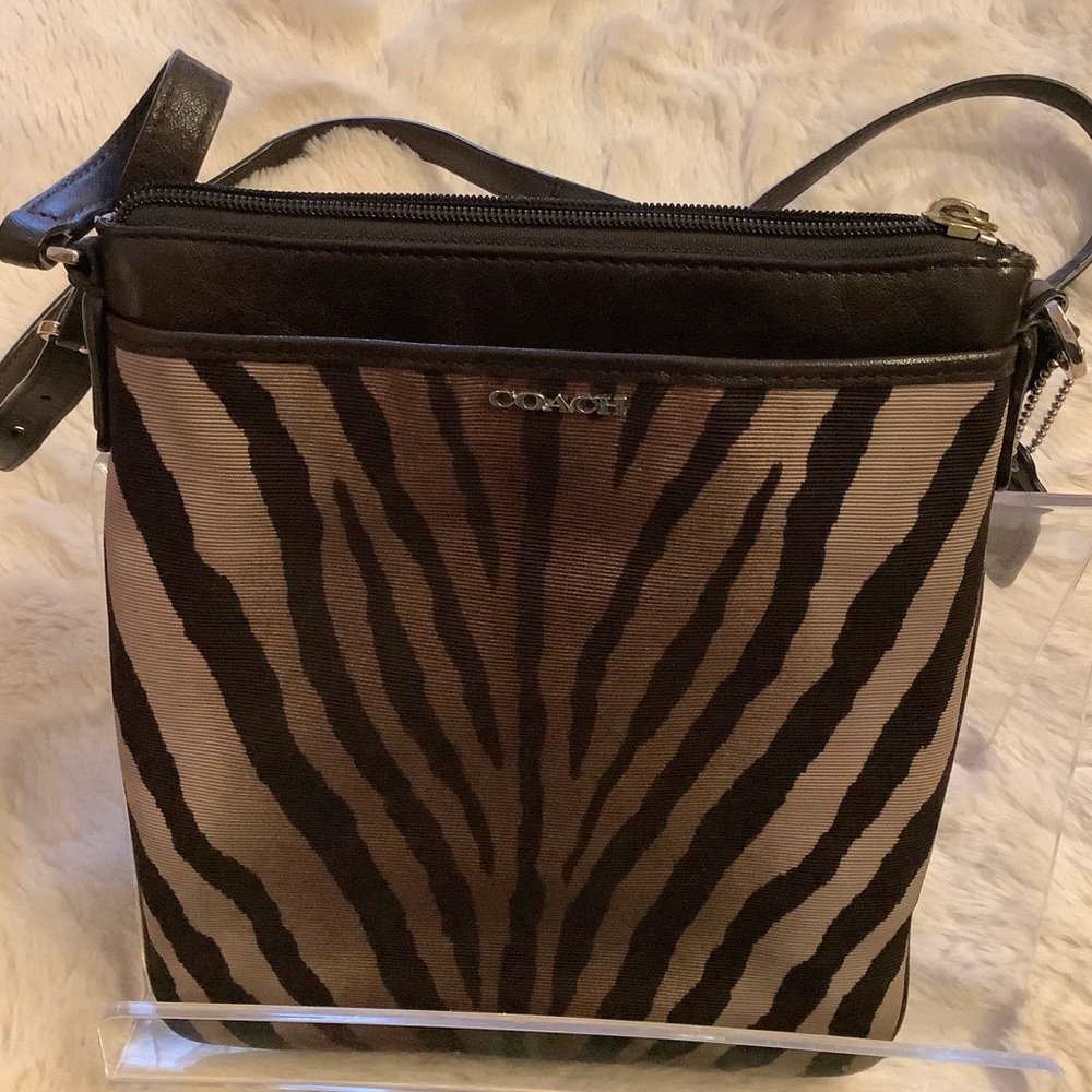 Coach Kitt Zebra Print Crossbody, Previously Owned.
